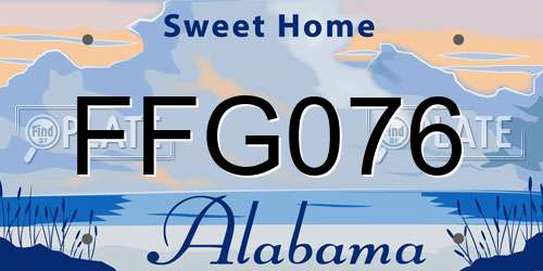 FFG076 Alabama License Plate