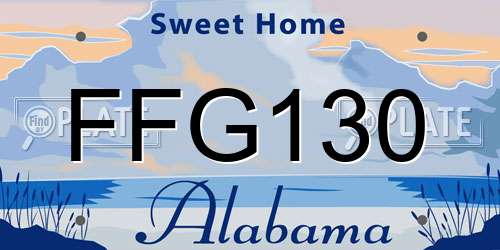 FFG130 Alabama License Plate
