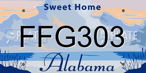 FFG303 Alabama License Plate