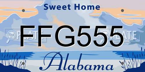 FFG555 Alabama License Plate