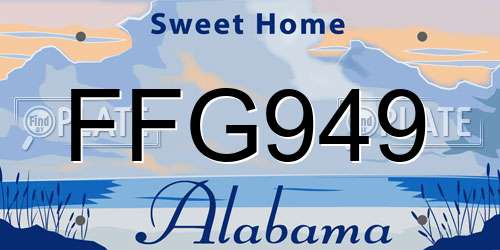 FFG949 Alabama License Plate
