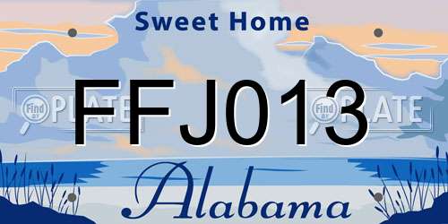 FFJ013 Alabama License Plate