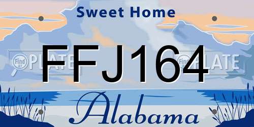 FFJ164 Alabama License Plate