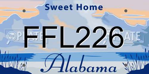 FFL226 Alabama License Plate