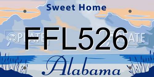 FFL526 Alabama License Plate