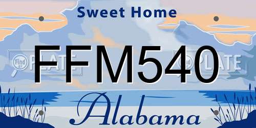 FFM540 Alabama License Plate