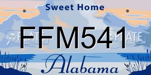 FFM541 Alabama License Plate