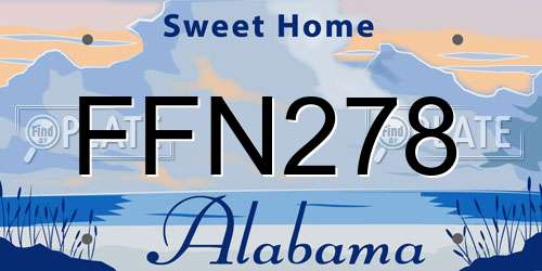 FFN278 Alabama License Plate