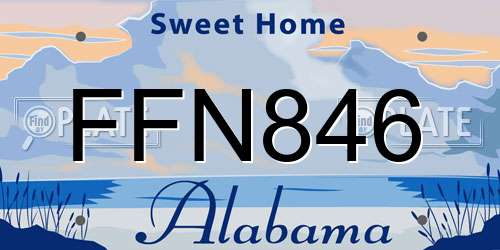 FFN846 Alabama License Plate