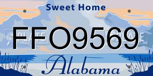 FFO9569 Alabama License Plate