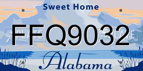 FFQ9032 Alabama License Plate