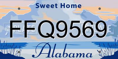 FFQ9569 Alabama License Plate