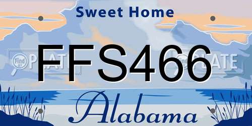 FFS466 Alabama License Plate