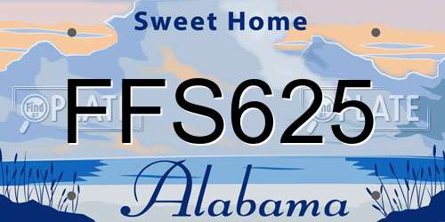 FFS625 Alabama License Plate