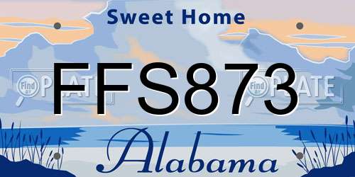 FFS873 Alabama License Plate