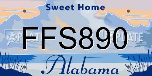 FFS890 Alabama License Plate