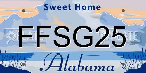 FFSG25 Alabama License Plate