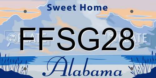 FFSG28 Alabama License Plate