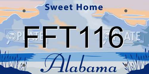 FFT116 Alabama License Plate