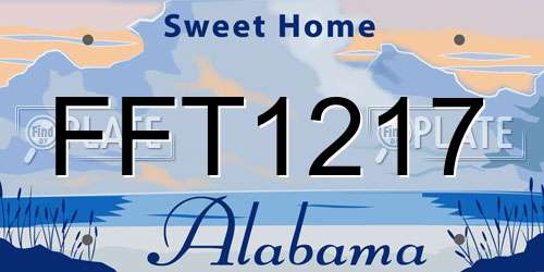 FFT1217 Alabama License Plate