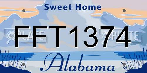 FFT1374 Alabama License Plate