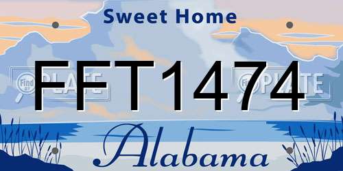 FFT1474 Alabama License Plate