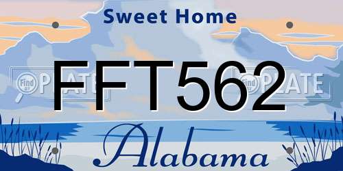 FFT562 Alabama License Plate