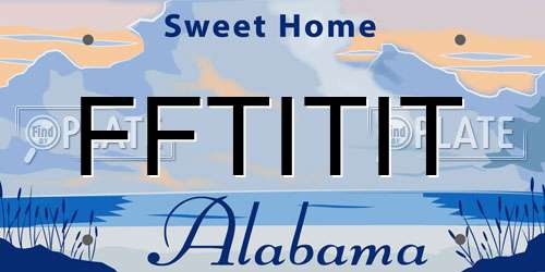 FFTITIT Alabama License Plate