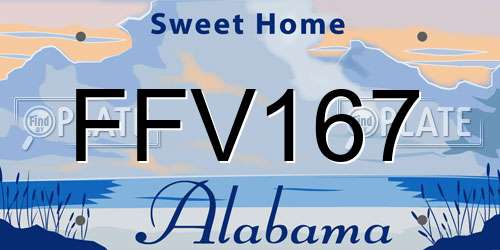 FFV167 Alabama License Plate