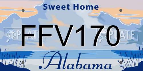 FFV170 Alabama License Plate