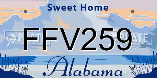 FFV259 Alabama License Plate
