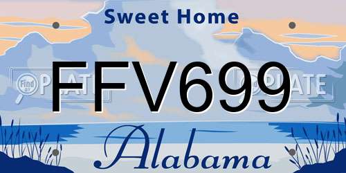 FFV699 Alabama License Plate