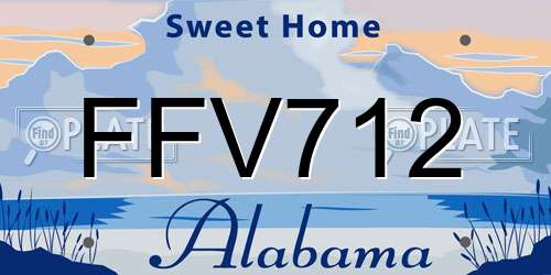 FFV712 Alabama License Plate