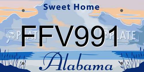 FFV991 Alabama License Plate