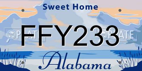 FFY233 Alabama License Plate