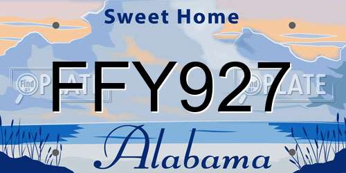 FFY927 Alabama License Plate