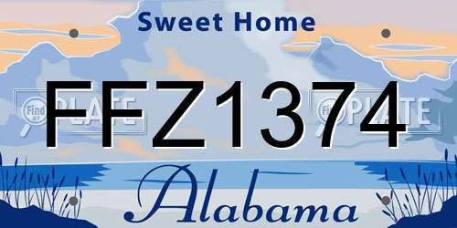 FFZ1374 Alabama License Plate