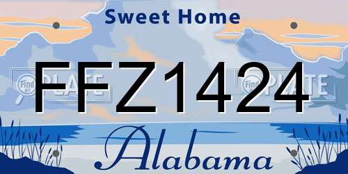 FFZ1424 Alabama License Plate