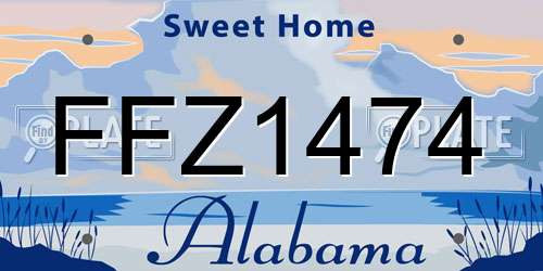 FFZ1474 Alabama License Plate
