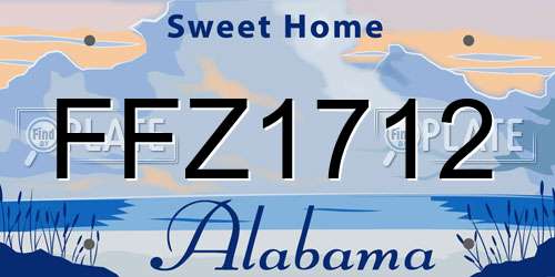FFZ1712 Alabama License Plate