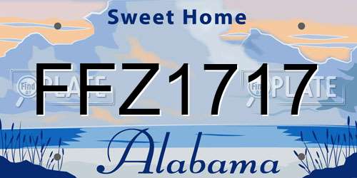 FFZ1717 Alabama License Plate
