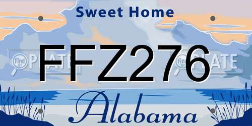 FFZ276 Alabama License Plate