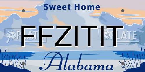 FFZITIT Alabama License Plate