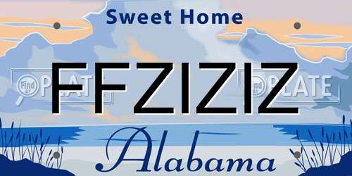 FFZIZIZ Alabama License Plate