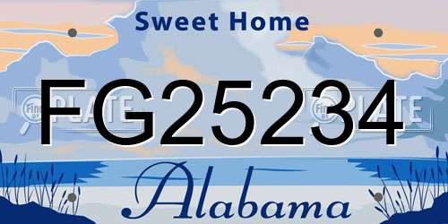 FG25234 Alabama License Plate