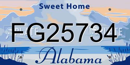 FG25734 Alabama License Plate