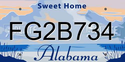 FG2B734 Alabama License Plate