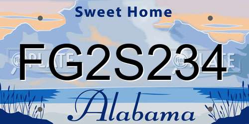 FG2S234 Alabama License Plate