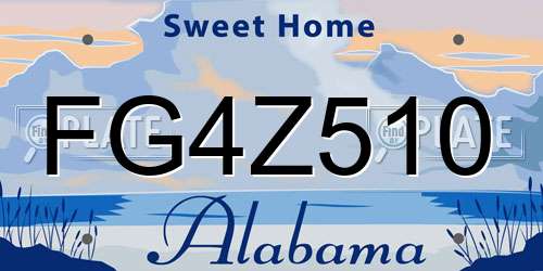 FG4Z510 Alabama License Plate