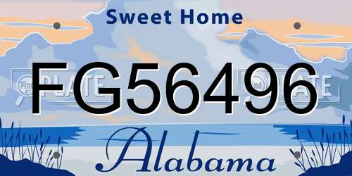 FG56496 Alabama License Plate